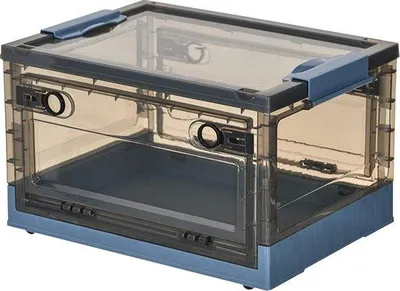 Immagine prodotto di Contenitore in plastica con coperchio e rotelle, impilabile, trasparente, per l'ufficio, la camera dei bambini, la cucina e il soggiorno