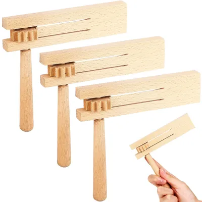 Produktbild von Set mit 3 Holzrasselspielzeugen für Kinder