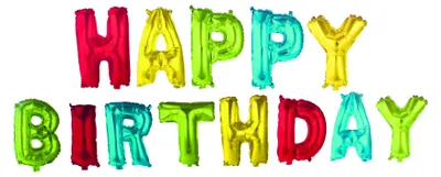 Produktbild von Bunte Happy Birthday Buchstaben-Ballons aus Folie 33 cm - Einheitsgröße