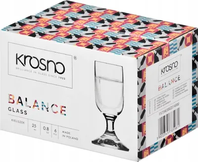 Produktbild von KROSNO Schnapsgläser auf Stiel 25ml – 6er Set Likörgläser Balance – Elegante Wodkagläser – Hochwertiges Glas – Spülmaschinenfest – Stamperl für Obstle