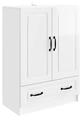 Produktbild von "2026 Moderne"Sideboard(1 pc) klassische - für Wohnzimmer - Standschrank/Beistellschrank - Hochglanz Weiß 66x34,5x92cm Holzwerkstoff - Kommoden BestMöbel 933954