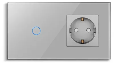 Produktbild von Wandsteckdose, USB Typ-C Anschlüsse, Touch-Schalter, 1gang 1 Steckdose, EU-b