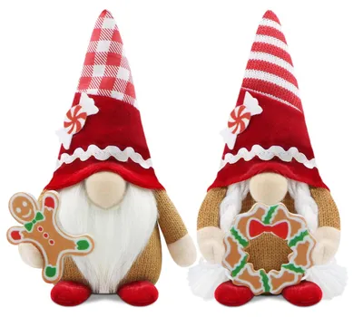 2er-Set Weihnachtswichtel, handgefertigt, Bonbon-Deko, rot