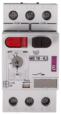 Immagine prodotto di ETI Polam | Interruttore Salvamotore MS18 - 2,2 kW - 3 Poli - Protezione Da Sovraccarico - IP20 - Qualita Affidabile