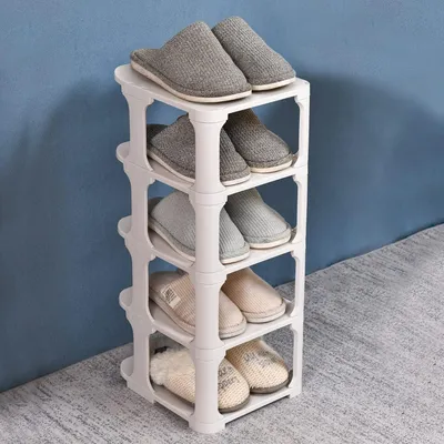 Obrázek produktu pro Úsporná skříňka na boty – organizér do chodby/ložnice – plast – snadná montáž – 24 x 27 x 58 cm – moderní design – organizér na boty