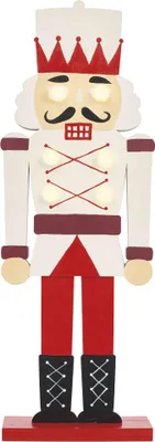LED dřevěný louskáček, 29 cm, 1× CR2032, vnitřní, teplá bílá
