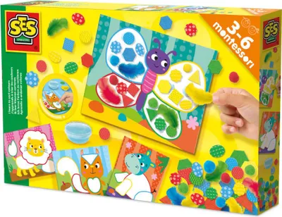 Produktbild von SES Creative 14062 Montessori-Spielzeug Farb- und Materialsortierung - 4 Sortierbretter - Sinnesspielzeug - Federn, strukturierter Schaumstoff, Filz und Fingerkleber