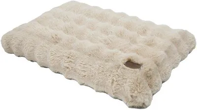 Image de Tapis pour grands chiens, lavable, en peluche, imperméable, amovible, antidérapant, beige, 90 x 60 x 10 cm