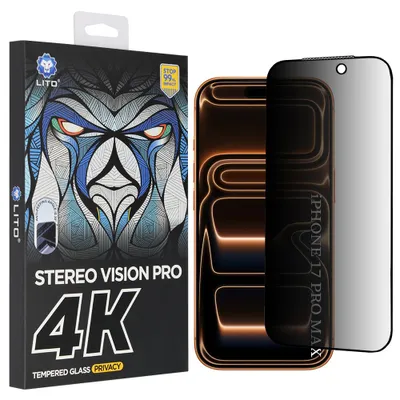Obrázok produktu pre Lito – D+ Max 4K Privacy ochranné sklo na iPhone 17 Pro Max – čierne
