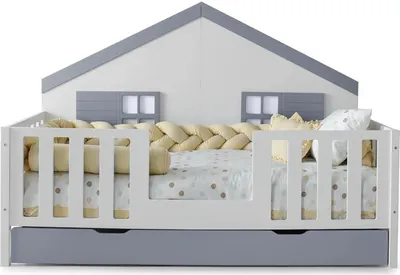 Immagine prodotto di Letto moderno per casa Montessori con protezione anticaduta e spazio di archiviazione Design accogliente