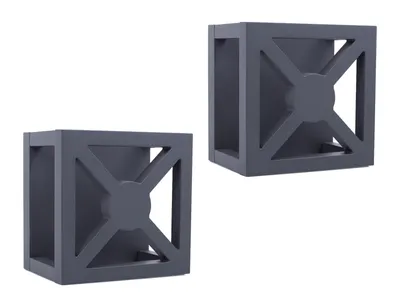 Image de 2 appliques murales d'extérieur LED en aluminium gris, 9 W, 15 x 15 cm, pour l'éclairage de façade et de terrasse