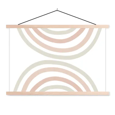 Produktbild von MuchoWow® Textilposter Regenbogen - Design - Pastell 60x40 cm mit holzfarbenen Rahmen - Bilder