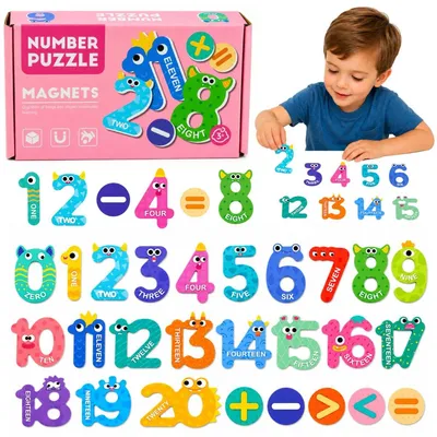 Produktbild von Magnetisches Lernspielzeug für Kinder: Puzzles und Zahlenspiele mit 26 Teilen