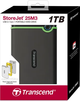 Productafbeelding van Transcend StoreJet 25M3 - Externe harde schijf - 1 TB - draagbaar