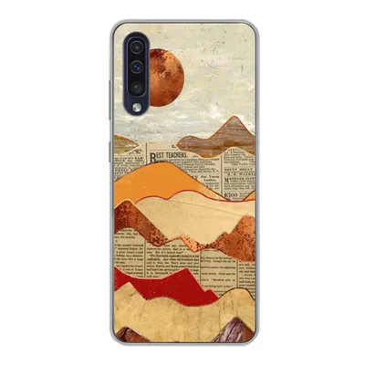 Produktbild von MuchoWow® Handyhülle Schutzhülle Hülle für Samsung Galaxy A30s Vintage - Zeitung - Marmor Silikon Softcase Handy Hülle - Karteninhaber
