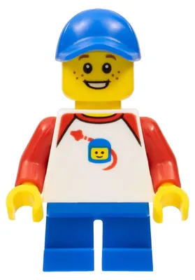 Image de LEGO Minifigurine : Garçon, chemise "Classic Space" avec manches rouges, short bleu (twn302)