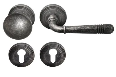 Produktbild von Türbeschlag 1663 Helena R WE-Rechts Antik Grau Türklinke