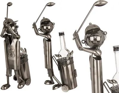 Produktbild von OOTB Metall-Flaschenhalter Golfspieler ca. 42 x 26 cm