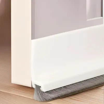 Obrázok produktu pre Zábrana proti prievanu 100 cm, samolepiaca páska na dvere, silikón s kefou, chráni proti prachu a vzduchu