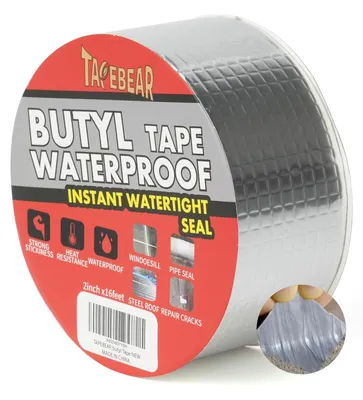 Produktbild von Wasserdichte Butylband 50 mm x 5 m, starke selbstklebende Aluminiumklebeband, für Dachreparatur, wasserfest