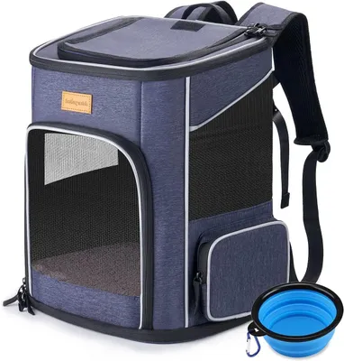 Produktbild von Tierrucksack – Tragetasche – Reisen mit Haustieren – Faltbares Design – Bis zu 7 kg – Grau