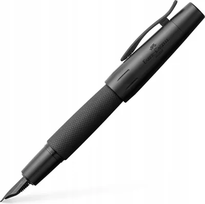 Produktbild von Faber-Castell E-motion Pure, Schwarz, Kartuschenfüllsystem, Metall, Edelstahl, Medium, Geschenkbox