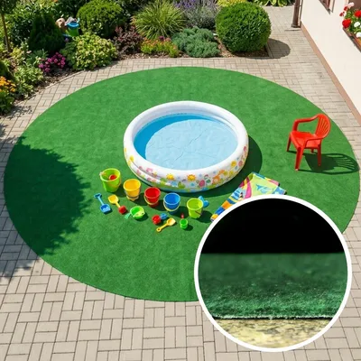 Image de Cercle de 200 x 200 (diamètre) en gazon synthétique pour piscine Sporting avec picots - CERCLE