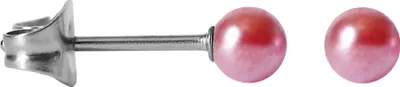 Produktbild von Chirurgenstahl Ohrstecker mit synthetischer Perle Größe - 8 mm Farbe - Rot