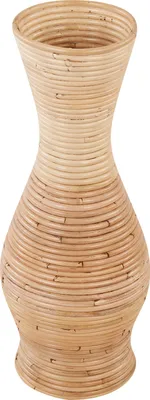 Produktbild von BELIANI Dekovase Beige und Weiß Rattan Natur Stil Wohndekoration