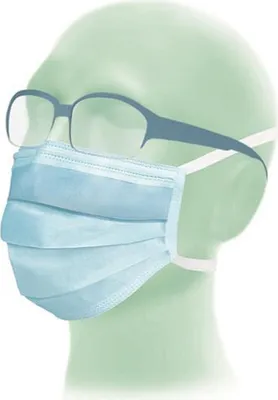 Produktbild von 600 Suavel Antifog OP-Masken - für Brillenträger - Typ II - blau - unsteril - Mundschutz