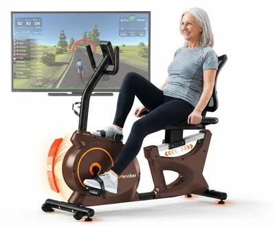 Produktbild von Wenoker Liegeergometer mit 15-stufig verstellbarem Magnetwiderstand, Pulsmessung und LCD-Display, App-kompatibel das leise Liegefahrrad für Senioren.