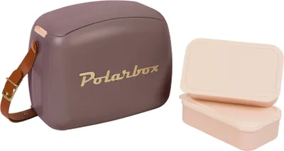 Produktbild von Kreher Retro Polarbox Kühlbox (passiv) 6 Liter inkl. zwei Lunchboxen in Brombeer/Gold