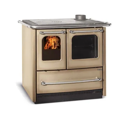 Immagine prodotto di Stufa Cucina a legna in acciaio porcellanato con forno Easy Evo 2.0 - beige