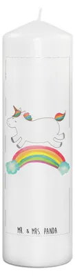 Produktbild von Mr. & Mrs. Panda Kerze Einhorn Regenbogen 29 x 8 cm XL - Weiß - Geschenk, Stumpenkerze, Einhornpower, Unicorn, Erwachsenwerden, Bedruckte, Erinnerungslicht, Blockkerze