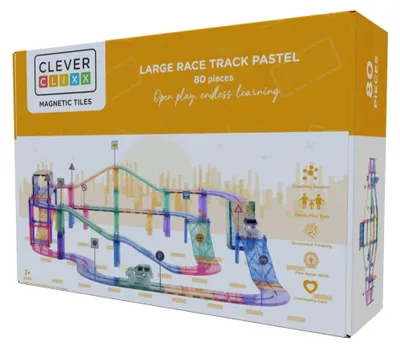 Produktbild von Magnetische Spiele Rennstrecke 80 Teile Pastell, Cleverclixx