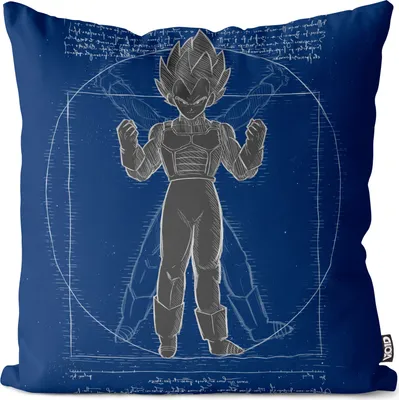 Produktbild von VOID Vitruvianischer Vegeta Kissenbezug Kissenhülle Polyester wasserfest Outdoor vinci roshi gt z son-goku dragon