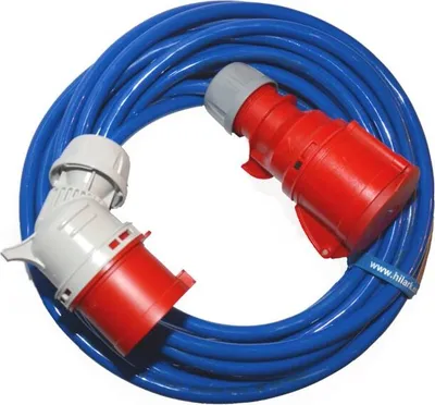 Obrázok produktu pre Predlžovací kábel CEE pre silný prúd, 30 m, H07BQ-F, 5x2,5 mm, uhlová zástrčka, 16 A, 400 V, IP44