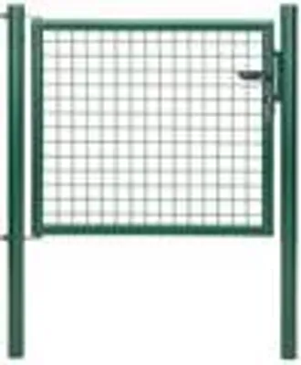 Zdjęcie produktu dla Brama pojedyncza z siatki falistej Alberts z akcesoriami, szerokość 125 cm, wysokość 150 cm, antracyt-metalik, do zabetonowania, grubość słupka 60 mm