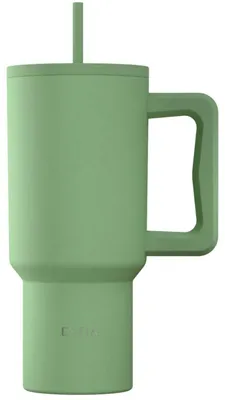 Produktbild von ESTIA Isolierbecher Thermobecher mit Strohhalm 900 ml grün Trinkbecher aus Edelstahl