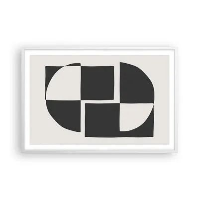 Produktbild von Gerahmtes Poster - Weißer Rahmen - Abstraktion Kontrast Figuren - 91,5x61 cm - Wand Bild - Wanddeko - Wandbilder - Kunstposter - Wandposter - Bilderrahmen - Bilder - Kunstdruck - P2WAA91x61-4495