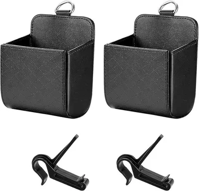 Produktbild von PolkaHome® 2er Set Auto-Organizer, Aufbewahrungsbox für Lüftungsgitter, Tasche für Schlüssel und Handy