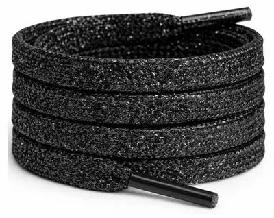 schnuersenkel glitzer flach schwarz
