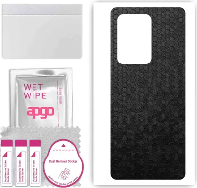 Produktbild von apgo Rückseite Schutzfolie, Skin, kompatibel mit Meizu 18 Pro, Hinten Displayschutzfolie aus Vinylfolie, kratzfest, einfache Montage - Schwarze Honigwabe