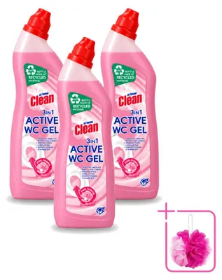 Produktbild von 3 x At Home Clean 3-in-1 Toiletreiniger Pink Power - 750 ml - Sparpackung - 3 Stücke