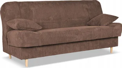 Produktbild von Family Meble Couch Belito Schlafsofa Schlafcouch mit Bettkasten Freistehendes Lounge Sofa Bequem zum Entspannen Wohnzimmer Wartezimmer Braun