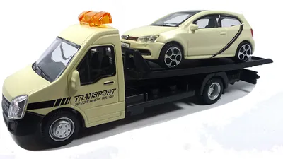 Produktbild von Bburago 31400 Abschleppwagen beige mit VW Polo Maßstab 1:43