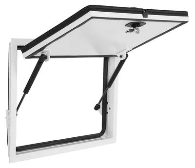 Productafbeelding van Opbergluik Aluminium - 20 x 12 Inch - Veiligheidslock - Geschikt voor Caravans - Motorhomes - Inclusief Sleutels en Bevestigingsmateriaal - Hatchdoor