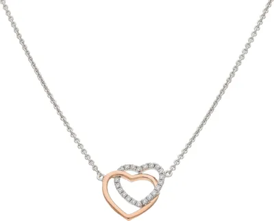 Produktbild von JuwelmaLux Halskette 925/000 Silber Herz Roségold plattiert Zirkonia JL10-05-3513 42 cm