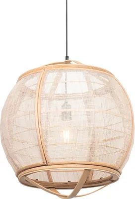 Produktbild von QAZQA - Orientalisch Orientalische Hängelampe I Pendellampe I Pendelleuchte braun 50 cm - Pascal I Wohnzimmer I Schlafzimmer - Textil Länglich - LED geeignet E27