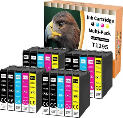 Produktbild von 20x Druckerpatronen kompatibel für Epson T1291 T1292 T1293 T1294, WorkForce WF3520, Stylus SX235W, SX435W, SX445W, Office BX630FW, BX635FWD, BX320FW
